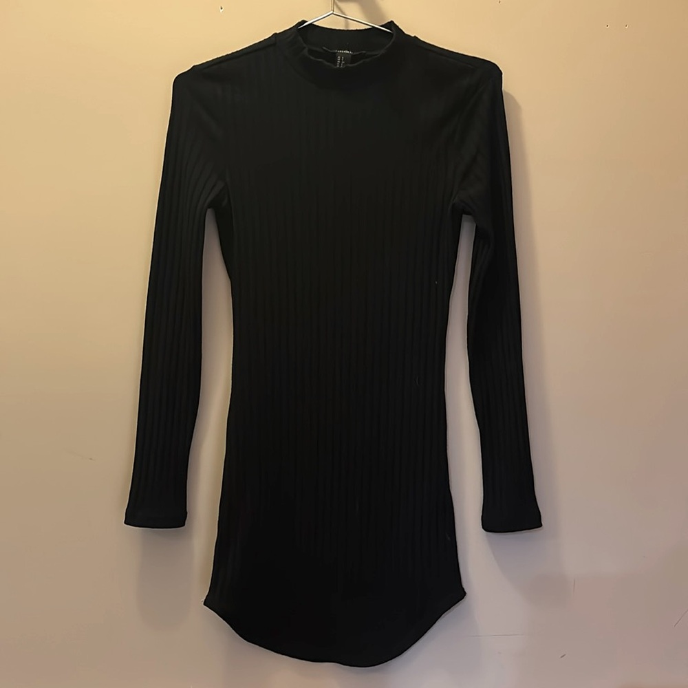 BLACK MOCK NECK LONGSLEEVE BODYCON MINI